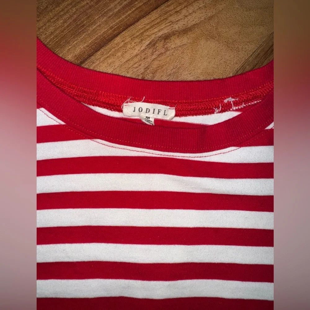 JODIFL Red and White Striped Top - Picture 4 of 6